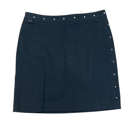Ralph Lauren Dresses & Skirts - Ralph Lauren Lauren Plaid Label Black Studded Denim Skirt